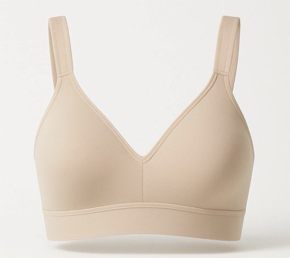 NWOT Felina Womens Nude Wireless Padded Back Closure Full Coverage Bra Small